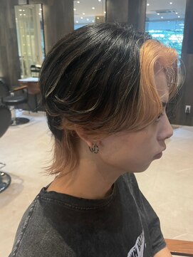 ダブル(W) メンズ/バングカラー/エンドカラー/ブリーチカラー/韓国スタイル