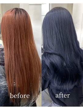 シーン(seen) 【ネイビー】小顔前髪ワンカールくびれレイヤーカットブルージュ