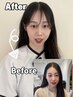 韓国前髪カット＋※ハイトーン不可ですカラー＋3stepトリートメント　￥14000