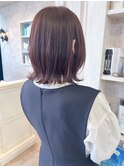 福山市美容室Caary冬カラーピンクパープルカラー外ハネボブ