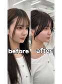 前髪顔まわり韓国ヘアレイヤーカットサイドバンク2wayバンク韓国