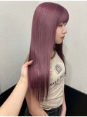 【ピンクラベンダー/ロング/10代/ブリーチ/ピンク】