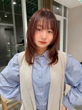 アンアミ オモテサンドウ(Un ami omotesando) 【Unami】小顔レイヤーカット/ミディアム/暖色カラー