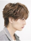 ラウンドマッシュシースルーフェザーショートウルフ