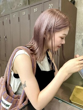 ユニオンリット(Union lit) ケアブリーチを使ったピンクベージュ