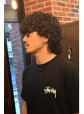 MEN'S HAIR/ハイライト/波巻き/波巻きウルフ/ウルフパーマ
