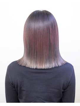 エルレ(Elure) 切りっぱなしボブ#ピンク#ブリーチ#ダブルカラー#浜松#浜北#磐田