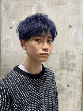 メンズ クーヘアー(Men's coohair) 暗色ネイビーブルー