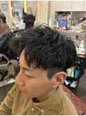 ツーブロック/ショート/波巻きパーマ/メンズ/縦落ちカール/10代