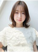 20代30代透明感髪質改善カラー外ハネモカブラウン春カラー