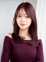 レノラ 髪質改善カラー 本町(LENORA) ハッシュカットダークパープルシースルーバング
