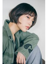 ピズム(PISM) 前上がりラウンドクールショートボブ/ダークアッシュ