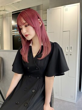 ファイブバイジエクト 堀江(FIVE by The Ect) シースルーバング×サイドバング×ピンクラベンダー☆