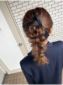 編みおろしポニー お呼ばれヘア ヘアセット