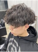 □波巻きツイストスパイラルリバースセンターパートニュアンス