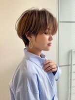 イヴォークトーキョーオーサカ(EVOKE TOKYO osaka)&nbsp;丸み 耳かけ もみれげ ウザバング ブラウンカラー 可愛い