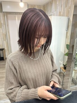 ディジョン(Dijon) 韓国顔まわりレイヤーカットグレージュオリーブベージュブラウン