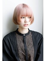 アルテヘアー(arte HAIR) ピンクベージュルーツカラー×ボブ