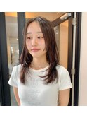 くびれレイヤーカットマロンブラウン