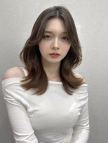 ジーナ 姪浜(Zina)&nbsp;髪質改善＊センターパート毛先外ハネワンレン＊美髪【Zina姪浜】