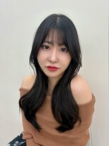 ノク 渋谷(nok)&nbsp;暗髪ウォニョン前髪黒髪ボブルフネビージュ小顔ワンレン