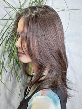 スカイ(SKY) 髪質改善縮毛矯正韓国風レイヤーカットダブルカラーベージュ