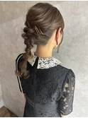 ヘアセット ヘアアレンジ 編みおろし