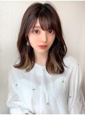 ミディアムウルフひし形シルエットひし形ボブヨシンモリ