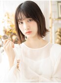 グレージュアッシュ前下がり切りっぱなしボブc7志木20代30代40代