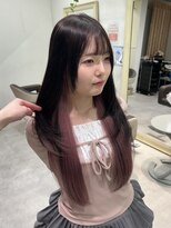 ユニークバイケンジ 町田(unique KENJE) インナーカラー × ピンク