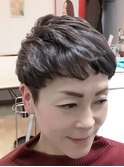 ツーブロックショートパーマ《カラーはアッシュベージュ》