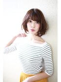 ボブ 重くならないように柔らかいサマーベージュで