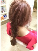 丸四つ編み編みおろしアレンジ