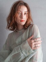 くびれ/センターパート/ミディアムボブ/髪質改善/tokio/20代30代