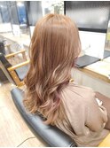 インナーカラー×セミロング