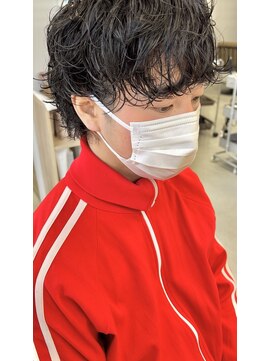 ヘアー アイス 御器所本店(HAIR ICI) 王道メンズショート☆外ハネ無造作ブラック10代20代30代
