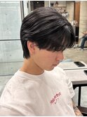 センターパート　ウルフ　メンズマッシュ　ニュアンスパーマ