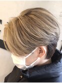 熊本メンズカット センターパート ハイライトメッシュ 韓国風