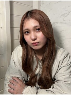 ミュー(miyuu) ブリーチありオレンジ×巻き髪