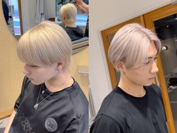 スタン 渋谷(Stam)の写真/《ムラのないダメージレスな施術が◎》ブリーチサロンだからこそできる滑らかな色味のメンズハイトーン＊