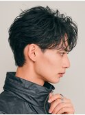 名古屋栄毛流れセンターパートニュアンスパーマフェザーショート
