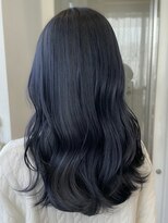 バイオレット 表参道店(Violet)&nbsp;ケアブリーチデザインカラーネイビーブルー黒髪ブラックアッシュ