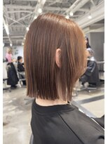 フォト 新宿(foto)&nbsp;切りっぱなしボブ/髪質改善/イメチェン/ピンクベージュ/新宿