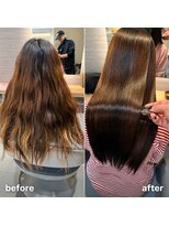 アース 渋谷店(HAIR&MAKE EARTH)&nbsp;縮毛矯正×ハイライト履歴の艶ロング