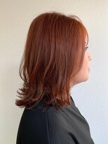 グリー ヘアープロデュース(Gree hair produce)&nbsp;【Gree小川真由美】レッドオレンジ*ミディアム*外ハネスタイル