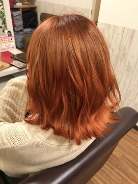 ヘアーメイクパーソナル オレンジで映える外ハネミックス★