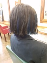 リューズスタジオ(Ryu's STUDIO) 外はねボブ グレー×ブルー