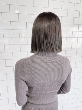 ブルー(BLUE) 《Blue》#切りっぱなし#ラベンダーグレージュ#透明感