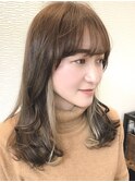 ワンカールレイヤー+抜け感ヘア/カラー