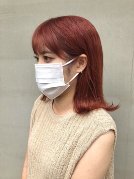 ヘアー アイス ルーチェ(HAIR ICI LUCE) オレンジカラー デザインカラー 暖色カラー 担当中西